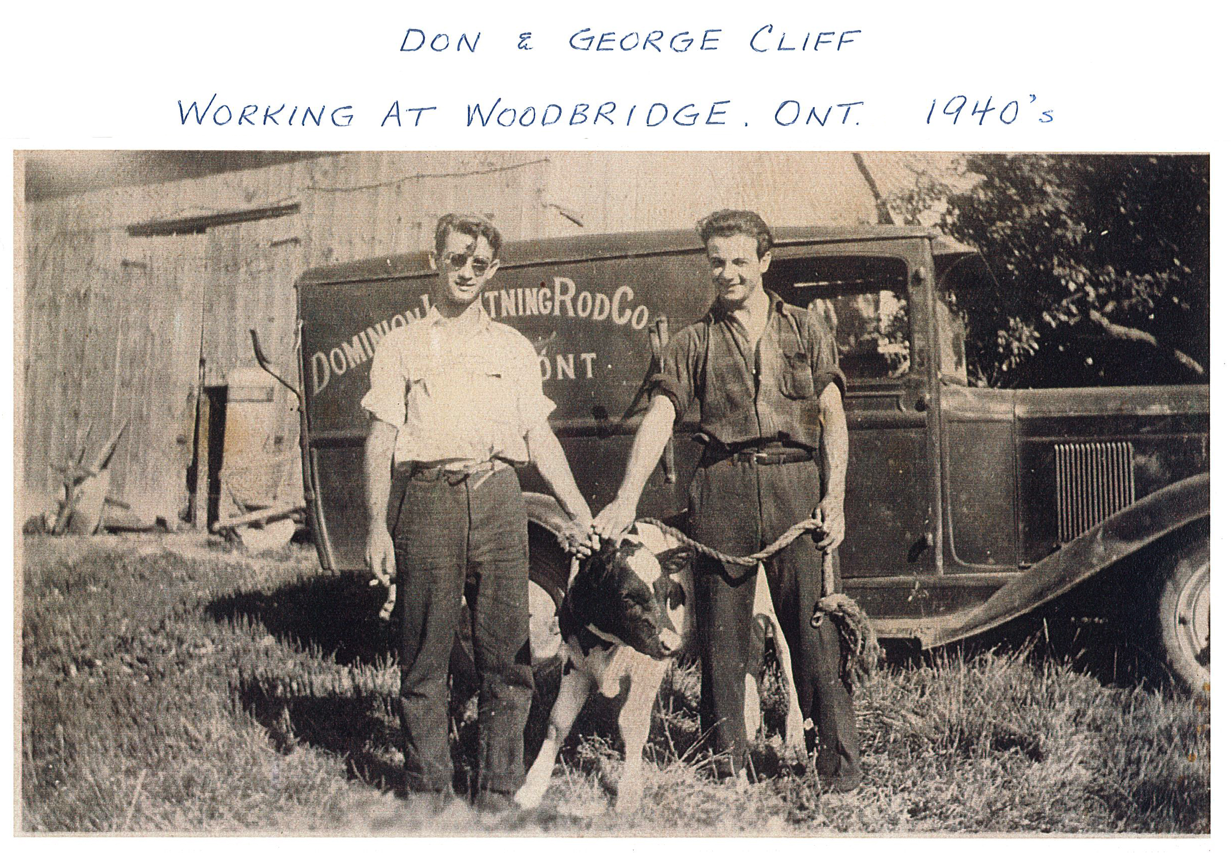 Don Cliff and George Cliff working in Woodbridge, Ontario in 1940
